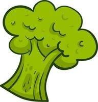 Interesting broccoli, illustration, vector on white background