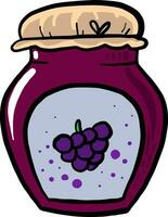 Blackberry jam, illustration, vector on white background