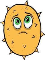 Kiwano in a bad mood, illustration, vector on white background