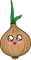 Cute onion, illustration, vector on white background