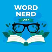 Vector illustration Word Nerd Day. Word Nerd Day illustration vector background. Vector eps 10