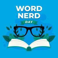 Vector illustration Word Nerd Day. Word Nerd Day illustration vector background. Vector eps 10