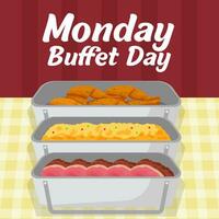 Vector illustration Monda Buffet Day. Buffet Day illustration vector background. Vector eps 10