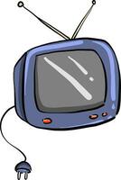 Blue TV, illustration, vector on white background