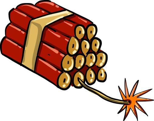 Red bombs, illustration, vector on white background