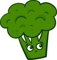 Worried broccoli, illustration, vector on white background