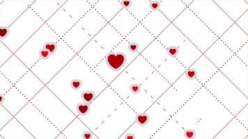 rouge cœurs abstrait st valentines journée vidéo animation video