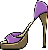 Purple shoe, illustration, vector on white background