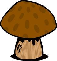 Brown mushroom, illustration, vector on white background