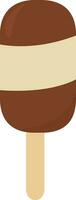 Chocolate ice cream, illustration, vector on white background.