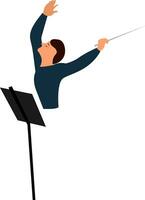 Conductor, illustration, vector on white background.