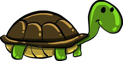 Funny turtle, illustration, vector on white background