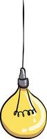 Chandelier lightbulb, illustration, vector on white background