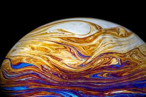 Soap bubble abstract on a black background photo