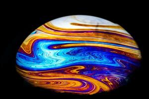 Soap bubble abstract on a black background photo