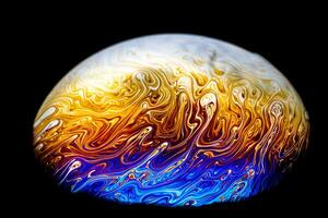 Soap bubble abstract on a black background photo