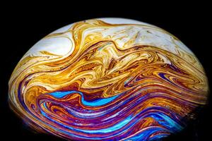 Soap bubble abstract on a black background photo