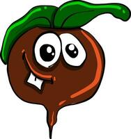 Beet with big eyes, illustration, vector on white background