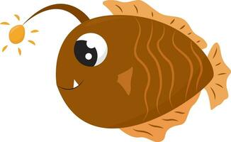 Golden angelfish, illustration, vector on white background