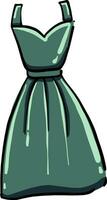 Green dress, illustration, vector on white background