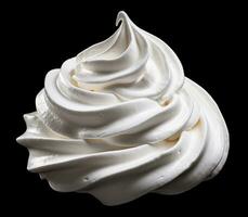 AI Generated Whipped cream on black background photo