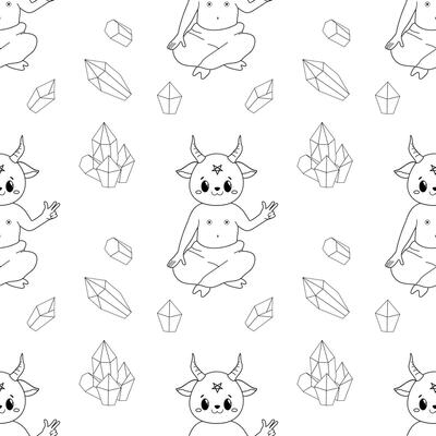 Seamless pattern with magic seals Royalty Free Vector Image