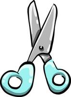 Blue scissors, illustration, vector on white background