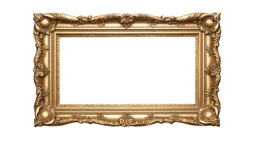 AI generated Antique Picture Frame Isolated on Transparent Background, PNG File