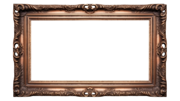 AI generated Antique Picture Frame Isolated on Transparent Background, PNG File