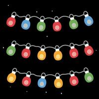 AI generated string of colorful lights, Christmas decoration photo