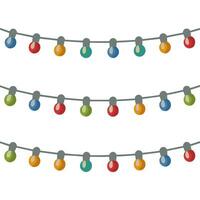 AI generated string of colorful lights, Christmas decoration photo