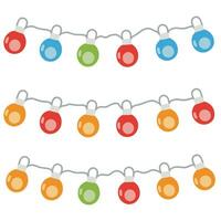 AI generated string of colorful lights, Christmas decoration photo