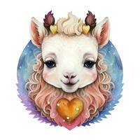 AI generated graphics for lovers, a cute animal with a heart photo