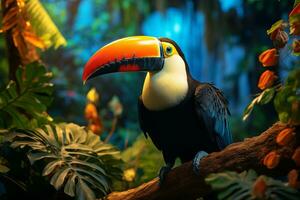 AI generated Toucan Bird in Tropical Jungle photo