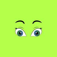 Vector Cartoon eyes. Funny eye expression. Comic facial character caricature. Eye emotion of human, or animal. Isolated illustration.