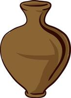 Brown fat vase, illustration, vector on white background.