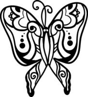 Butterfly drawing, illustration, vector on white background.