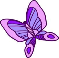 Violet butterfly, illustration, vector on white background.
