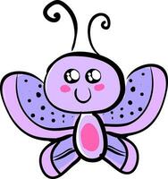 Cute butterfly, illustration, vector on white background.