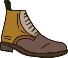 Flat brown shoe, illustration, vector on white background.