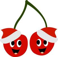 Cute cherry, illustration, vector on white background.