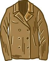 Brown jacket, illustration, vector on white background.