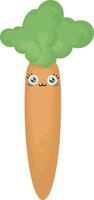 Shocked carrot, illustration, vector on white background.