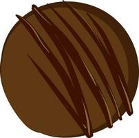 Chocolate cookie, illustration, vector on white background.