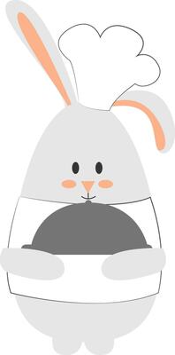Bunny chef, illustration, vector on white background.