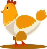 Big chicken, illustration, vector on white background.