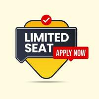 limited seat apply now announcement job vacancy banner vector
