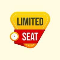 limited seat button label clipart flat design vector