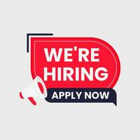 we are hiring apply now announcement job vacancy template vector