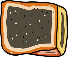 Black bread, illustration, vector on white background.